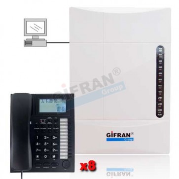 Centralino telefonico 8 interni per piccole medie e grandi aziende completo di 8 telefoni professionali
