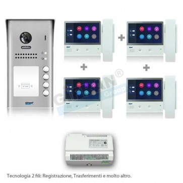 videocitofono professionale quadrifamiliare kit in offerta