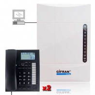 Kit Centralino telefonico analogico 3/8 + 2 Telefoni Professionali