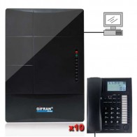 Kit Centralino telefonico 4 linee esterne 16 interni completo di 10 telefoni Professionali