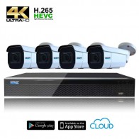 Kit Videosorveglianza Ultra AHD 4 Telecamere 8 MPX (4K) / 5 MPX con focale variabile motorizzata completo di disco 1000 GB