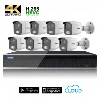 Kit Videosorveglianza Ultra AHD 8 telecamere 8 MPX (4K) / 5 MPX completo di disco 1000 GB