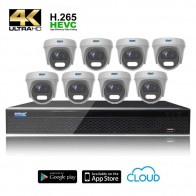 Kit Videosorveglianza Ultra AHD 8 Telecamere 8 MPX (4K) / 5 MPX completo di disco 1000 GB