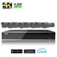 Kit Videosorveglianza Ultra AHD 8 Telecamere 8 MPX (4K) / 5 MPX con focale variabile motorizzata completo di disco 1000 GB