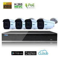 Kit Videosorveglianza IP POE 4 Telecamere CMOS Starvis 5 MPX con focale variabile motorizzata completo di disco 1000 GB