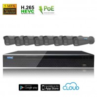 Kit Videosorveglianza IP POE 8 Telecamere Starvis 5MPX Sony  focale motorizzata 2,8 - 13,5 mm disco 1000 GB
