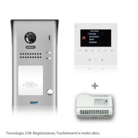 Kit videocitofono monofamiliare con pulsantiera e monitor 4 pollici 