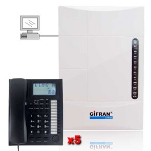Centralino telefonico 8 interni per uffici studi e aziende -kit centralino completo di 5 telefoni