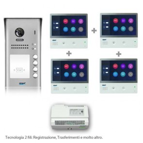 Videocitofono 4 appartamenti - kit videocitofono quadrifamiliare
