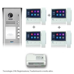 videocitofono professionale quadrifamiliare kit in offerta
