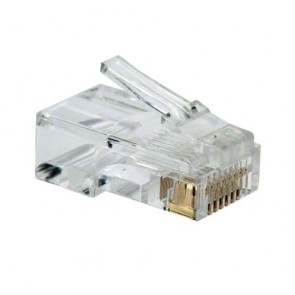 Connettore RJ45 per cavo UTP di videosorveglianza a crimpare per collegamento telecamere e NVR